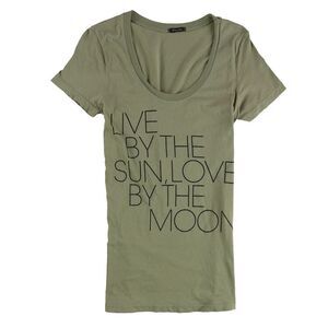 dirty violet Womens Live By The Sun Graphic T-Shirt, Green, NWT